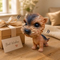 Figurine de chien de dessin animé en résine personnalisée, décorations de tableau de bord de voiture, figurine d'animal peinte à la main, ornement de bureau, cadeau pour la maison ou le bureau