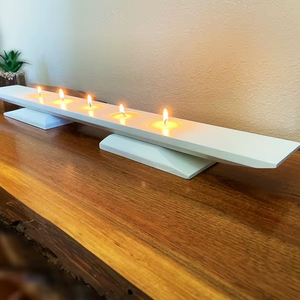 Bougeoir décoratif artisanal en résine et bois avec bougie d'aromathérapie pour la maison, l'hôtel, la Saint-Valentin et les mariages - Product Image 1