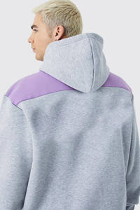 Conjunto Deportivo Unisex de Dos Piezas en Felpa de Algodón 100% Gris Jaspeado, Transpirable, con Logotipo Personalizado, Contraste, Dobladillo Apilado y Secado Rápido - Product Image 2