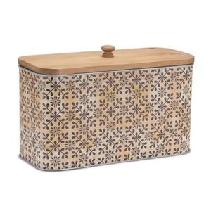 Best Seller <b>Wooden</b> Lid Floral Patterned Spice/Sugar Canister - Product Image 1