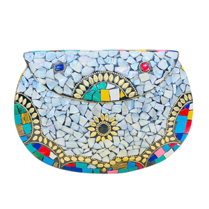 Embrayages de soirée en mosaïque moderne fabriqués à la main pour femmes accessoire de sac à main en métal des artisans indiens pour les fêtes et les événements spéciaux - Product Image 1
