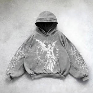 เสื้อฮู้ดโอเวอร์ไซส์ของผู้หญิงเสื้อกันหนาวมีฮู้ดโอเวอร์ไซส์ออกแบบได้ตามต้องการเป็นมิตรต่อสิ่งแวดล้อมพิมพ์ลายไหล่ตก - Product Image 4