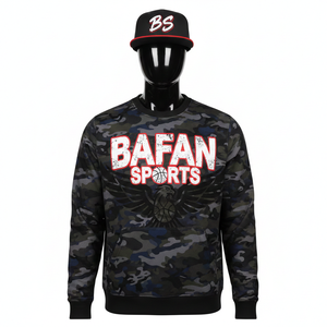 Sudadera de Felpa para Hombre, Mezcla de Algodón Grueso, 300 GSM, Tejido Cálido con Estampado de Camuflaje, Logotipo Personalizado con Serigrafía, Sudadera Básica - Product Image 1