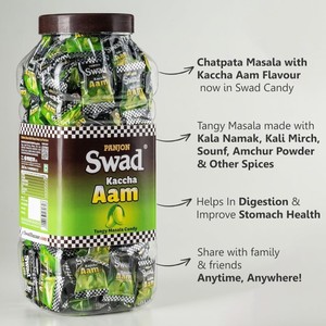 Venta caliente India Mango Swad digestivo y sabroso caramelo Kacchaa Aam sabor caramelo 200 Pc 1Jar Centro relleno caramelo dulce y picante - Product Image 3