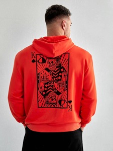 Venta al por mayor por encargo de los hombres de gran tamaño sudaderas con capucha térmicas de algodón liso de lana de punto en blanco pulóver otoño 3D patrón de invierno - Product Image 2