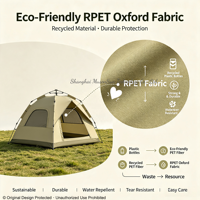 Tente de camping haut de gamme pour animaux de compagnie, aventure en plein air, polyester recyclé RPET, poteaux en alliage d'aluminium, imperméable, pliable, maison pour chien et chat, OEMODM