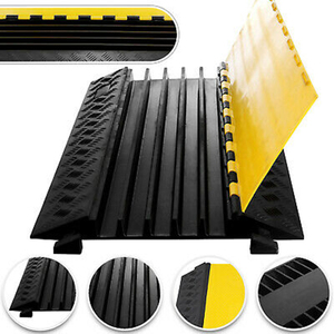 Emco Heavy Duty 5 canales de goma + PVC manguera y protector de cable amarillo negro cubierta de joroba de velocidad para seguridad vial y eventos al por mayor - Product Image 3