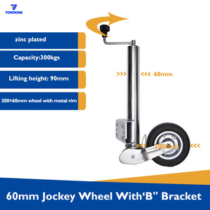 <span class=keywords><strong>Roue</strong></span> de guidage pliable en acier robuste New Era de 60 mm avec pince de fixation, capacité de 300 kg, antirouille, pour utilisation sur remorque - Product Image 3
