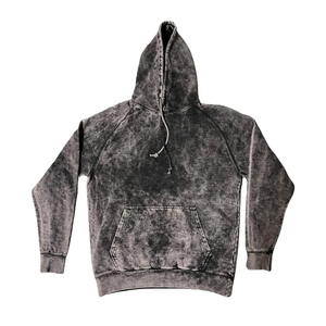 Sudadera con capucha de algodón 100% lavado con ácido negro Vintage del fabricante Sudadera de invierno con logotipo personalizado para hombres - Product Image 1