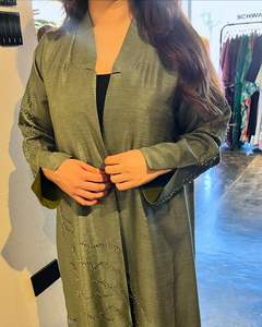 ชุดอาบายะดูไบ 2024 สำหรับเทศกาลอีดและรอมฎอน เสื้อผ้าอิสลาม แขนยาว ผ้าไม่ยับ ทำมือ เรียบร้อย ปักลาย  ไซส์พลัส สำหรับผู้หญิง  รับตัดตามสั่ง - Product Image 2