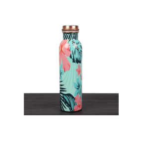 Best Selling Plain Green Printed Copper Bottle for <b>Drinking</b> and Storing Water Pure Copper Water Bottle - Product Image 1