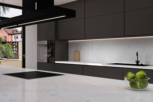 Custom Kitchen Bathroom Vanity <b>Tops</b> Artificial Quartz Countertops Eco-Friendly Non-Toxic 1 Year Warranty Carrara Calacata Prefab - Product Image 3