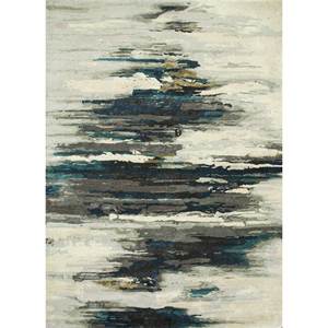 พรมขนสัตว์ผสมวิสโคสทำมือสีเทาดำ รุ่น Taq-4305 รูปทรงสี่เหลี่ยมผืนผ้าขนาดใหญ่ สำหรับห้องนอน ทางเดิน หนา 10 มม. ลายแบบนามธรรม สำหรับวัยรุ่น - Product Image 1