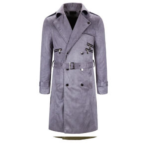 Blouson d'aviateur d'hiver coupe ajustée pour hommes Manteau de motard amovible en laine et cuir à col montant Nouveau design High Street wear - Product Image 4