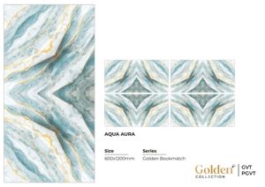 กระเบื้องพอร์ซเลนเคลือบเงาแบบมีกาวในตัว รุ่นโกลเด้นแอสเซนเด้นท์ ขนาด 600x1200 มม. ลายหินอ่อน ป้องกันแบคทีเรีย เหมาะสำหรับตกแต่งภายในวิลล่า - Product Image 4