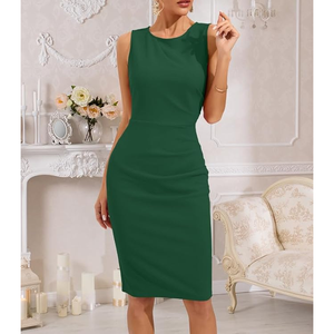 Robe côtelée col rond moulante décontracté basique robes de sortie femmes tricot Midi 2024 automne robe débardeur à manches longues - Product Image 2