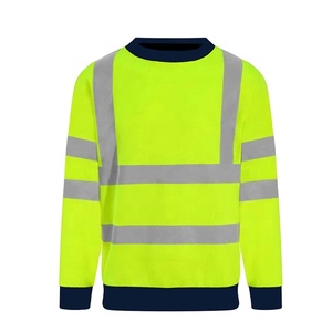 High Visibility Reflective <b>Tape</b> Work Fleece Safety Sweat Shirts Lightweight Hoodie. - Product Image 1