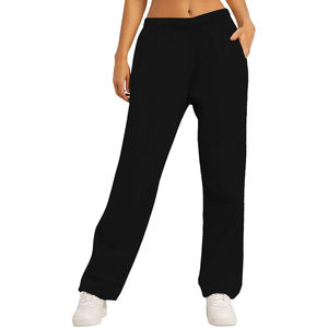 Pantalones de chándal Unisex para Yoga, pantalones de chándal informales para Fitness, cintura alta, cordón, pierna recta, ajuste holgado, pantalones de chándal deportivos delanteros planos - Product Image 3