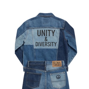 Fabricants de shorts personnalisés pour hommes, streetwear, denim délavé, chemises à manches longues et shorts, ensemble deux pièces - Product Image 5