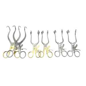 Ensemble d'instruments orthopédiques Weitlaner de haute qualité, rétracteur auto-serrant en acier inoxydable plaqué or, manuel, ISO 13485 CE - Product Image 1