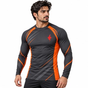 Athletic Training Workout Fitness Running Cycling Surfing <b>Gym</b> Performance Men Rash Guard Long Sleeve <b>Compression</b> Sports <b>Shirt</b> - Product Image 1