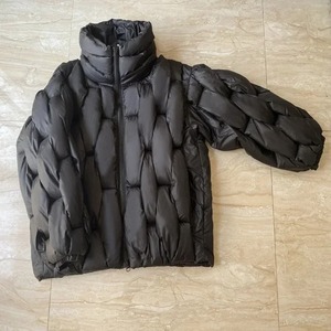 Parka oversize de luxe pour hommes, armure carrée, col haut, manteau à bulles chaud avec design décontracté, tissu en toile épaisse - Product Image 2
