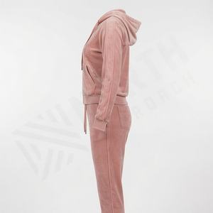 Conjuntos Deportivos de Felpa de Algodón Puro para Mujer, Elegantes, con Etiqueta de Logotipo Personalizable, de Alta Calidad, Suaves y Cálidos para Gimnasio - Product Image 3