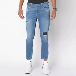 Factory Custom Wholesale Winter Embroidery Men's Straight <b>Denim</b> Jeans-High Quality Light Solid Quick Dry Breathable Eco-Friendly - Product Image 2