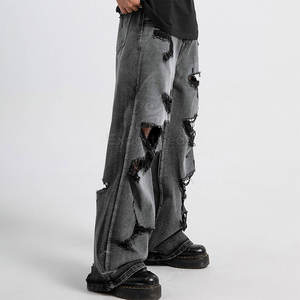 Jeans de pierna ancha personalizados de tiro alto con ajuste relajado Jeans de pierna ancha de tela suave con diseño moderno - Product Image 3