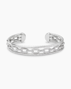 Stax, pulsera de eslabones de cadena de Plata de Ley 925 sólida a la moda para mujer con piedra moissanita de diamante, Material principal de acero inoxidable - Product Image 1