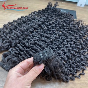 Offre Spéciale 100% Extensions de cheveux vietnamiens crus Kinky Curly Couleur naturelle Double Drawn Hair Bundle Prêt à expédier - Product Image 1