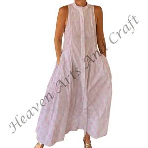 Mono Informal de Verano 100% Algodón, Estampado Floral a Mano, Tejido Suave con Cierre de Cremallera para Primavera/Verano, Adultos BPJS116 - Product Image 4