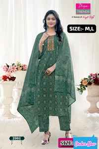 Coton de collection de qualité supérieure avec pantalon Kurti brodé et fabricant de gros Dupatta de l'Inde au taux le plus bas - Product Image 4