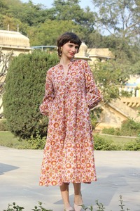 ชุดเดรสชายหาดคอวีพิมพ์ลายสำหรับผู้หญิงชุดเดรสยาวสไตล์ยุโรปและอเมริกันสำหรับฤดูร้อน - Product Image 2