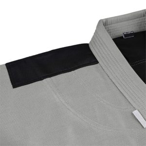 Grey Martial Arts <b>Kimono</b> Wrestling Gi <b>Jacket</b> Contrast Black Shoulder Patch Custom Embroidery Training Top Sets for <b>Men</b> and Women - Product Image 4