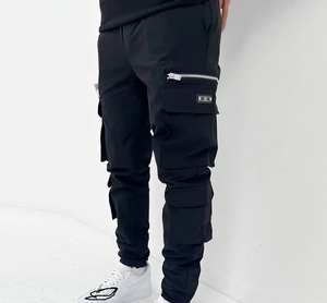 MONO RIDERS 2024 OEM Pantalon de survêtement cargo en toile pour homme, avec plis à l'avant, braguette zippée, taille haute, léger, grande taille - Product Image 4