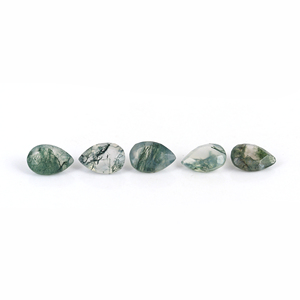 Piedras Preciosas de Ágata Musgosa Natural, Corte Pera de 7x10mm, Facetadas, Sueltas, Certificadas por Terceros, Venta al Por Mayor, Gopika Exports, Para Joyería - Product Image 1