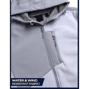 Veste Softshell Vintage pour Homme Coupe-Vent Chaud Col Montant Denim Imperméable Fermeture Éclair Hiver Activités de Plein Air Avant Respectueux de l'Environnement - Product Image 4