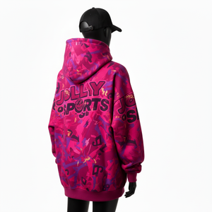 Sweat à capuche oversize pour femme en coton premium et polaire polyester 320 GSM, tissu brossé doux, impression intégrale, logo personnalisé, sweat à capuche basique - Product Image 5