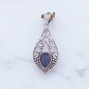 Colgante de Plata de Ley 925 hecho a mano con piedras preciosas naturales, regalo de joyería fina para mujeres, venta al por mayor - Product Image 2