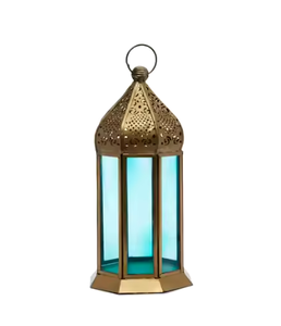 Lanterne à bougie en verre métallique antique faite à la main décoration suspendue dorée pour Noël Ramadan Budget Home Lighting & Gifting Items - Product Image 2
