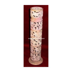 Meilleure qualité de pierre de savon naturelle sculpture de fleurs à la main conception Unique tour de bâton d'encens utilisation pour la décoration de la maison et le but de cadeau - Product Image 1