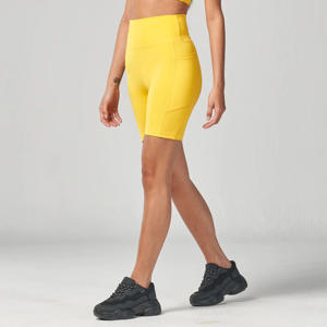 Tissu léger et extensible dans les 4 sens 83% polyester recyclé et 17% Spandex Body Fit Yellow Essential 7 Inches Cycling BreathableShort - Product Image 4
