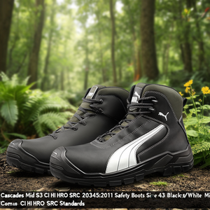 Botas de Seguridad Cascades Mid S3 CI HI HRO SRC 20345:2011, Talla 43, Color Negro/Blanco, Entresuela Compatible con las Normas CI HI HRO SRC - Product Image 3