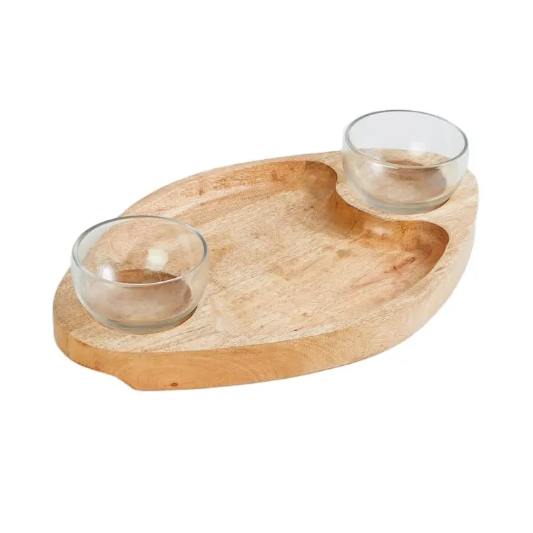 Modern Look Wooden Serving Platter Dish High Quality Serving Tray Platter Elegant For Home Hotel Usage In Wholesale Cheap Price