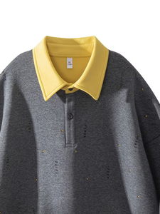 Sudadera Casual de Cuello Redondo para Hombre, Color Gris Claro Rosado, 100% Algodón, Felpa Francesa, Manga Larga, Estilo Holgado, Sudadera con Capucha para Invierno - Product Image 3