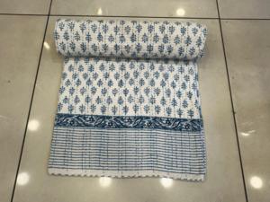 Algodón suave puro estampado floral indio Reversible Kantha edredón bloque cosido a mano hermosa Kantha para uso doméstico - Product Image 4