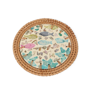 Mantel Individual Ecológico de Nácar con Tejido de Ratán para Cenas Informales y Decoración Natural del Hogar de Vietnam - Product Image 2