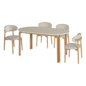 Cento 1.8M Solid <b>Wood</b> Ceramic <b>Dining</b> <b>Table</b> Industrial Design Oval-shaped Assembled and <b>Extendable</b> Set for Home Office Use - Product Image 5