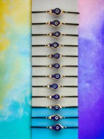 Pulseras de Macramé Hechas a Mano Estilo Bohemia Modelo DAFNI 44 con Cuentas de Ojo Turco de Plástico para Regalos del Día de la Madre/Del Padre